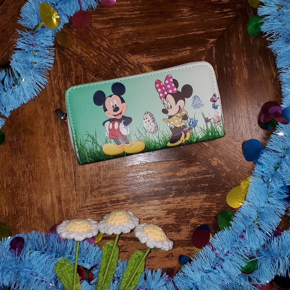 Mickey and Minnie Mouse Wallet With Butterflies